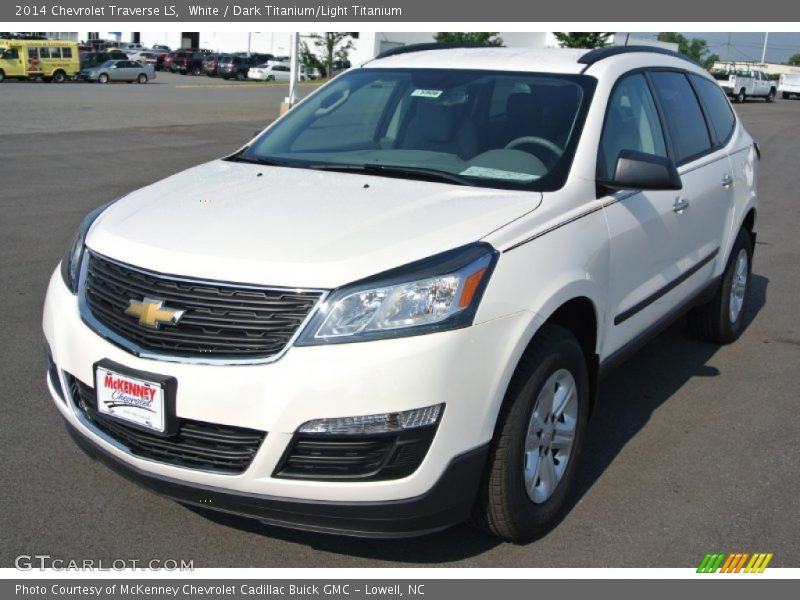 White / Dark Titanium/Light Titanium 2014 Chevrolet Traverse LS