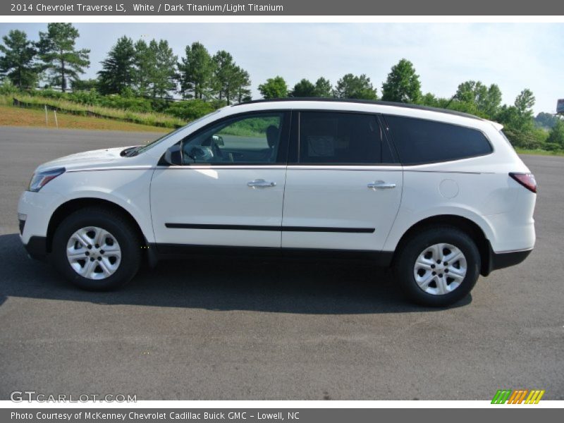 White / Dark Titanium/Light Titanium 2014 Chevrolet Traverse LS