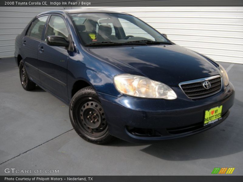Indigo Ink Pearl / Beige 2008 Toyota Corolla CE