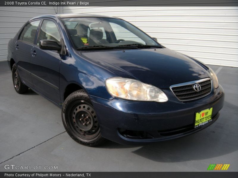 Indigo Ink Pearl / Beige 2008 Toyota Corolla CE