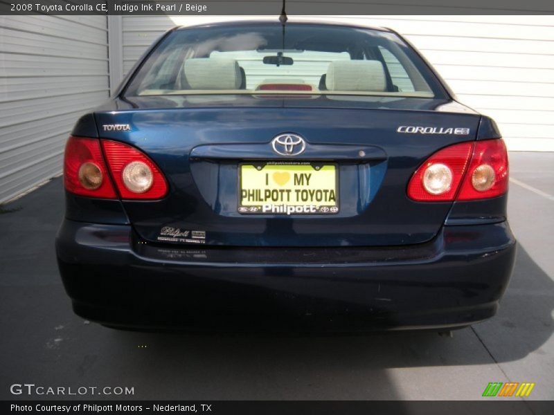 Indigo Ink Pearl / Beige 2008 Toyota Corolla CE