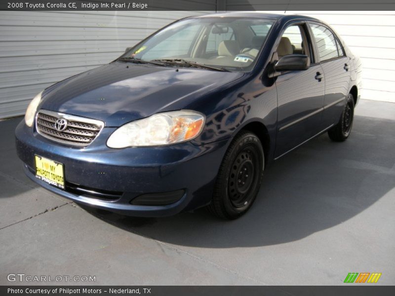 Indigo Ink Pearl / Beige 2008 Toyota Corolla CE