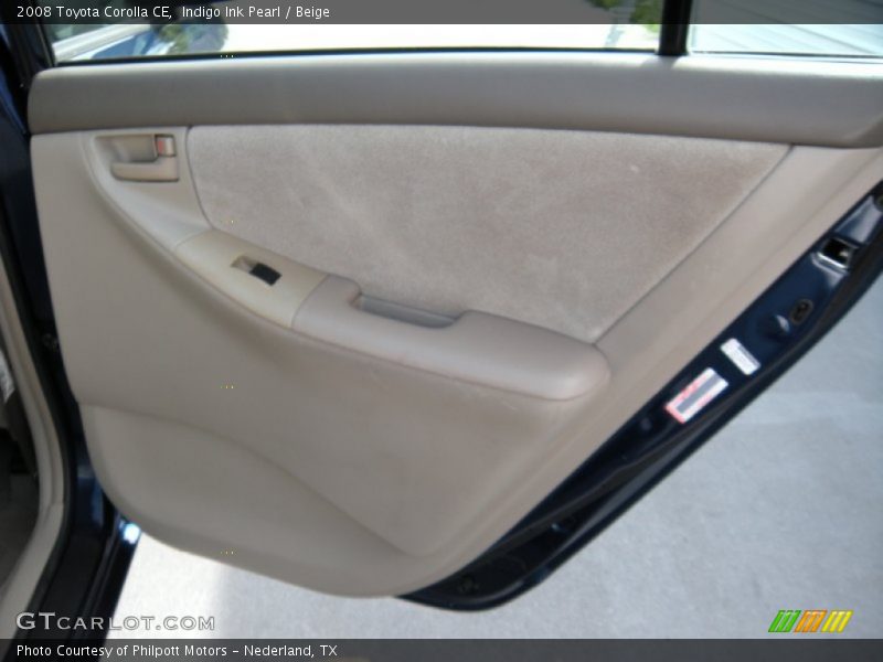 Indigo Ink Pearl / Beige 2008 Toyota Corolla CE