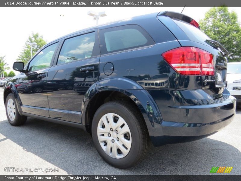 Fathom Blue Pearl / Black/Light Frost Beige 2014 Dodge Journey Amercian Value Package