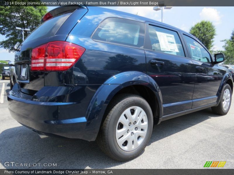 Fathom Blue Pearl / Black/Light Frost Beige 2014 Dodge Journey Amercian Value Package