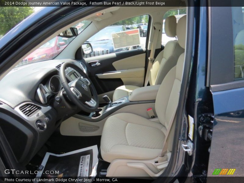 Fathom Blue Pearl / Black/Light Frost Beige 2014 Dodge Journey Amercian Value Package