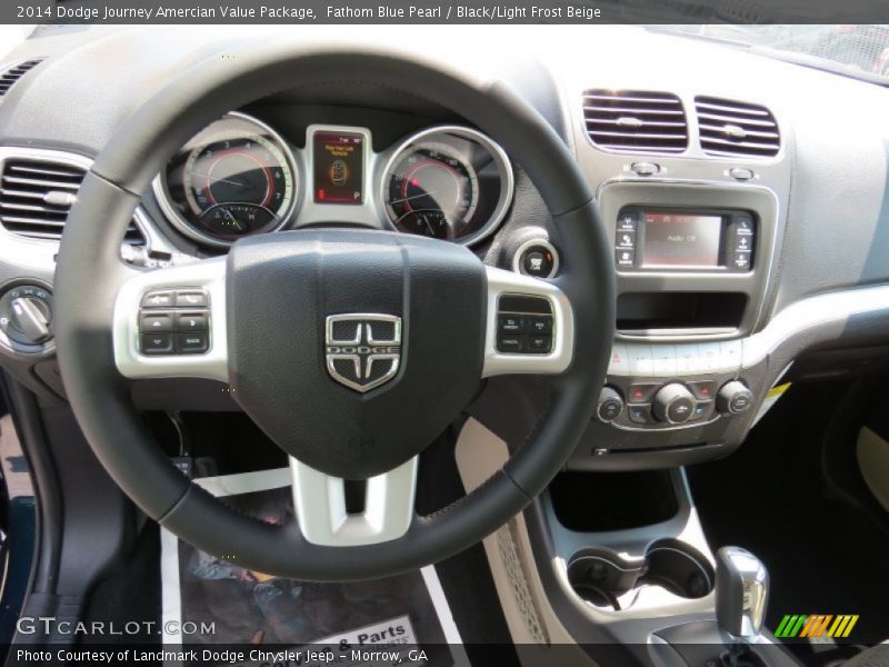 Fathom Blue Pearl / Black/Light Frost Beige 2014 Dodge Journey Amercian Value Package