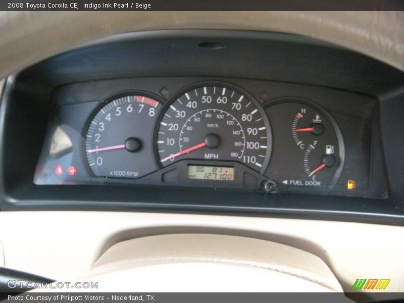 Indigo Ink Pearl / Beige 2008 Toyota Corolla CE
