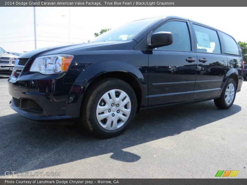 True Blue Pearl / Black/Light Graystone 2014 Dodge Grand Caravan American Value Package
