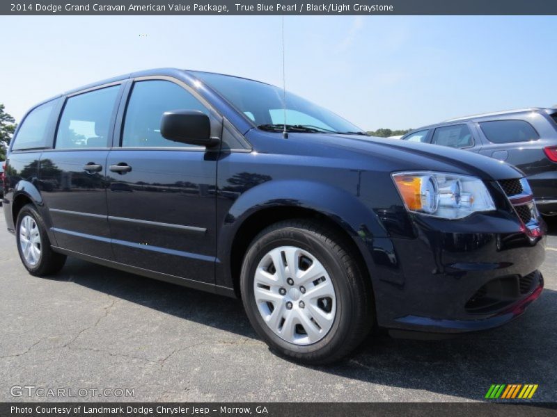 True Blue Pearl / Black/Light Graystone 2014 Dodge Grand Caravan American Value Package