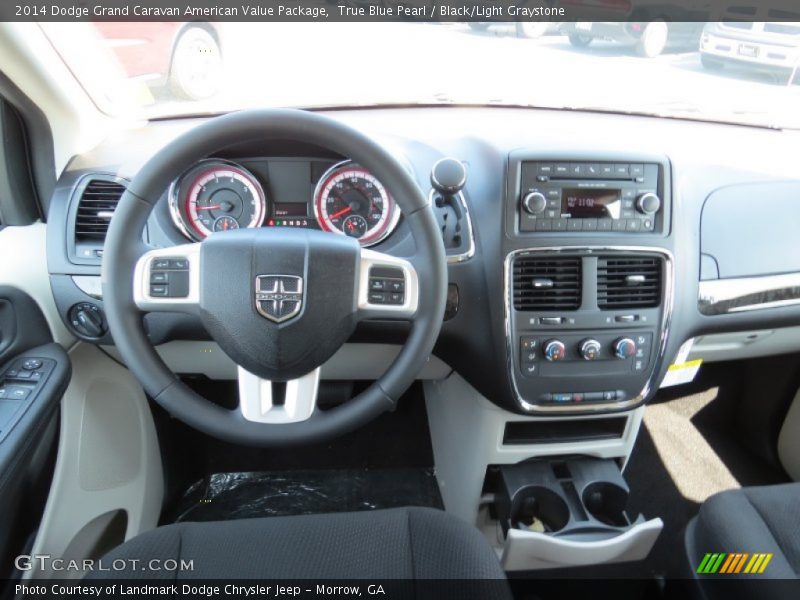 True Blue Pearl / Black/Light Graystone 2014 Dodge Grand Caravan American Value Package