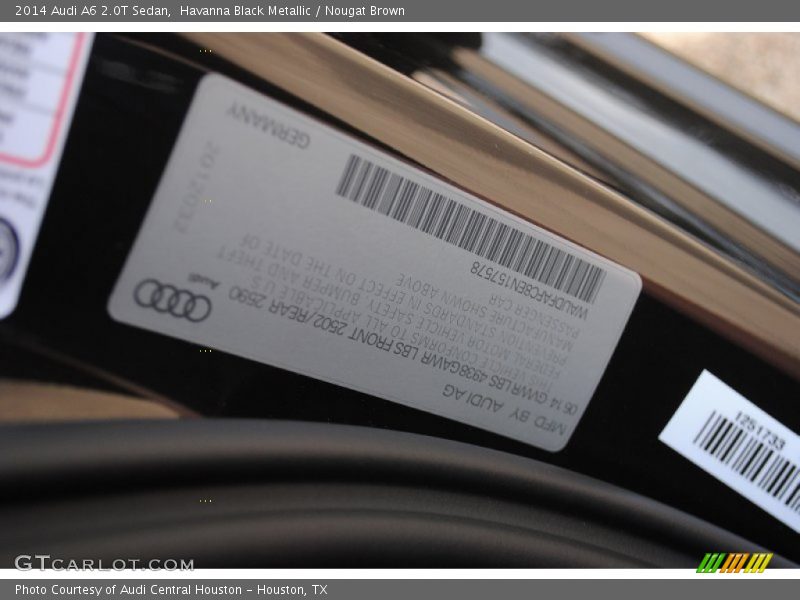 Havanna Black Metallic / Nougat Brown 2014 Audi A6 2.0T Sedan