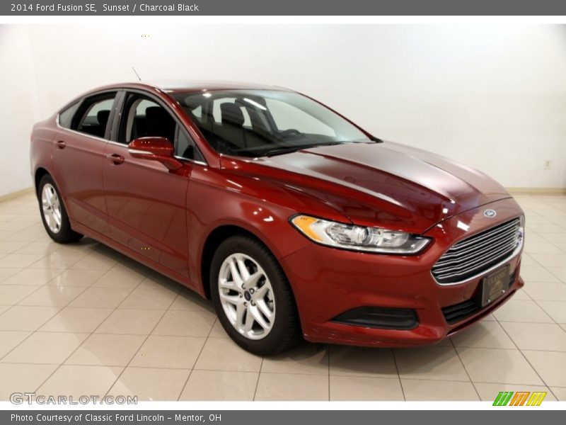 Sunset / Charcoal Black 2014 Ford Fusion SE