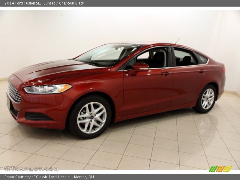 Sunset / Charcoal Black 2014 Ford Fusion SE