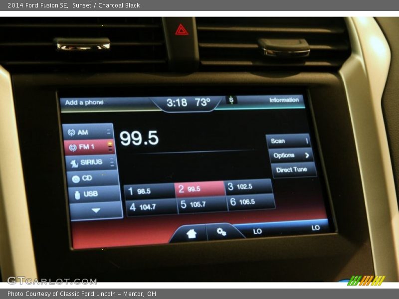 Sunset / Charcoal Black 2014 Ford Fusion SE