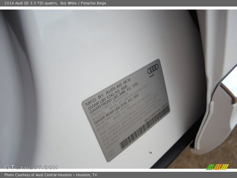 Ibis White / Pistachio Beige 2014 Audi Q5 3.0 TDI quattro