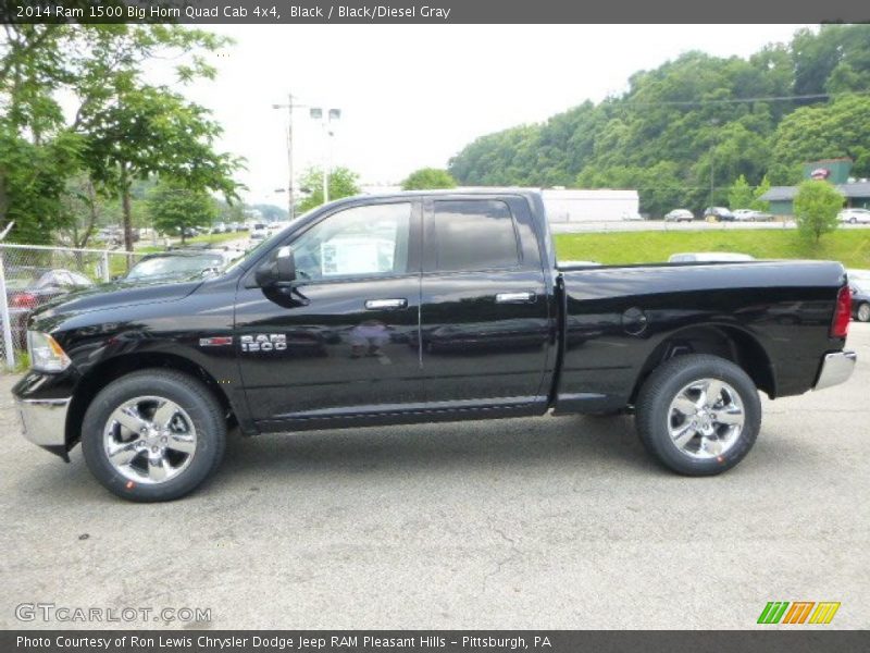 Black / Black/Diesel Gray 2014 Ram 1500 Big Horn Quad Cab 4x4