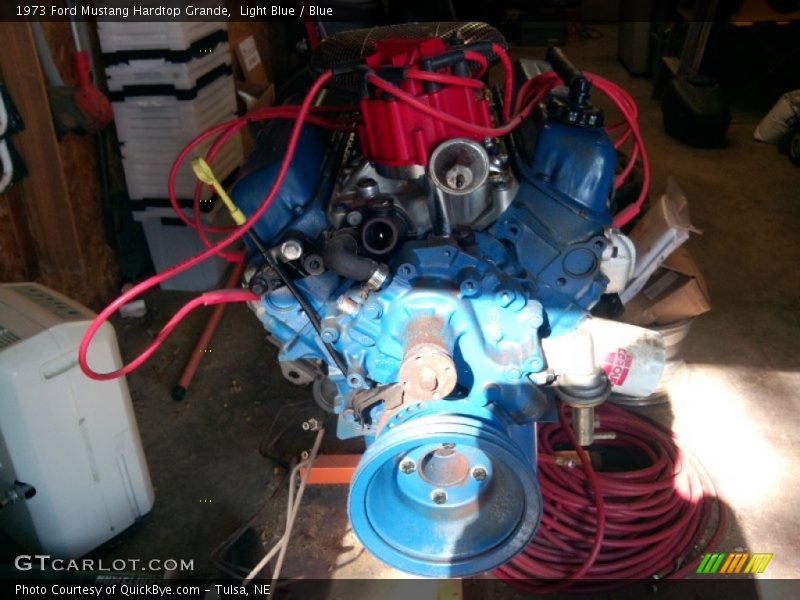 Light Blue / Blue 1973 Ford Mustang Hardtop Grande