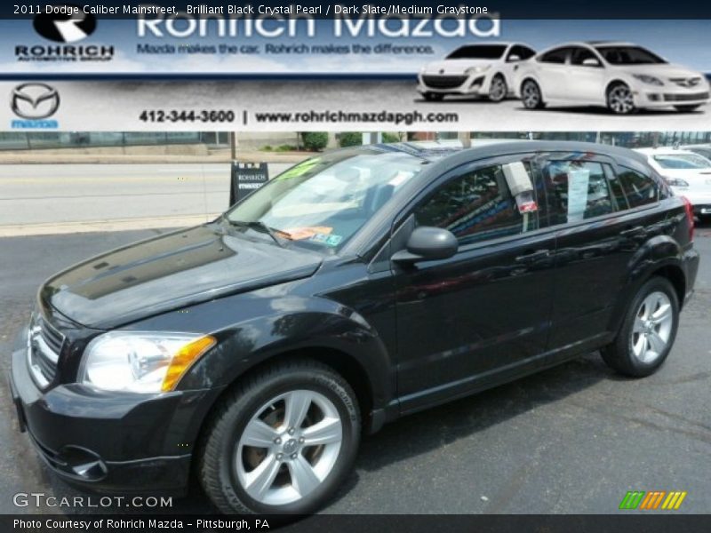 Brilliant Black Crystal Pearl / Dark Slate/Medium Graystone 2011 Dodge Caliber Mainstreet