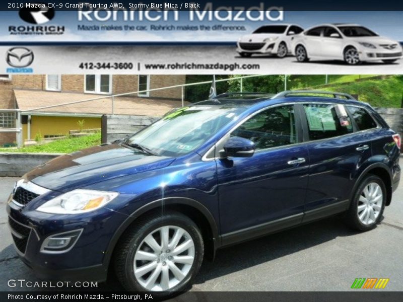 Stormy Blue Mica / Black 2010 Mazda CX-9 Grand Touring AWD