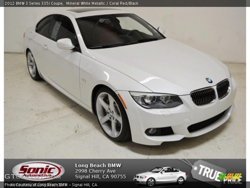 Mineral White Metallic / Coral Red/Black 2012 BMW 3 Series 335i Coupe