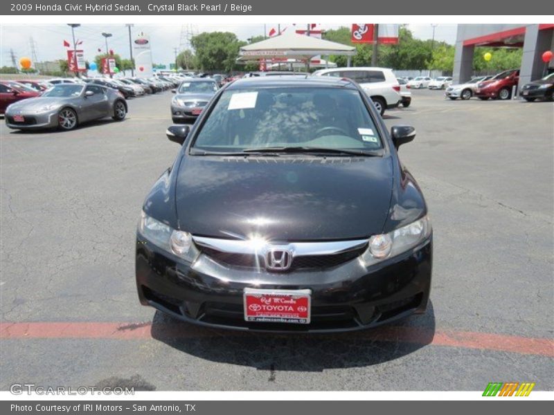 Crystal Black Pearl / Beige 2009 Honda Civic Hybrid Sedan