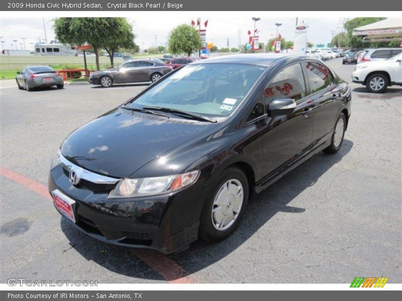 Crystal Black Pearl / Beige 2009 Honda Civic Hybrid Sedan
