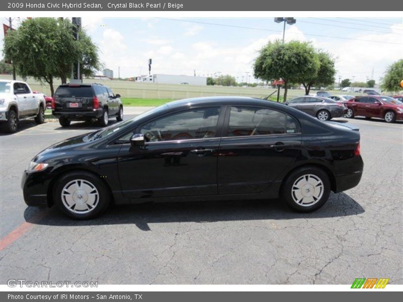 Crystal Black Pearl / Beige 2009 Honda Civic Hybrid Sedan