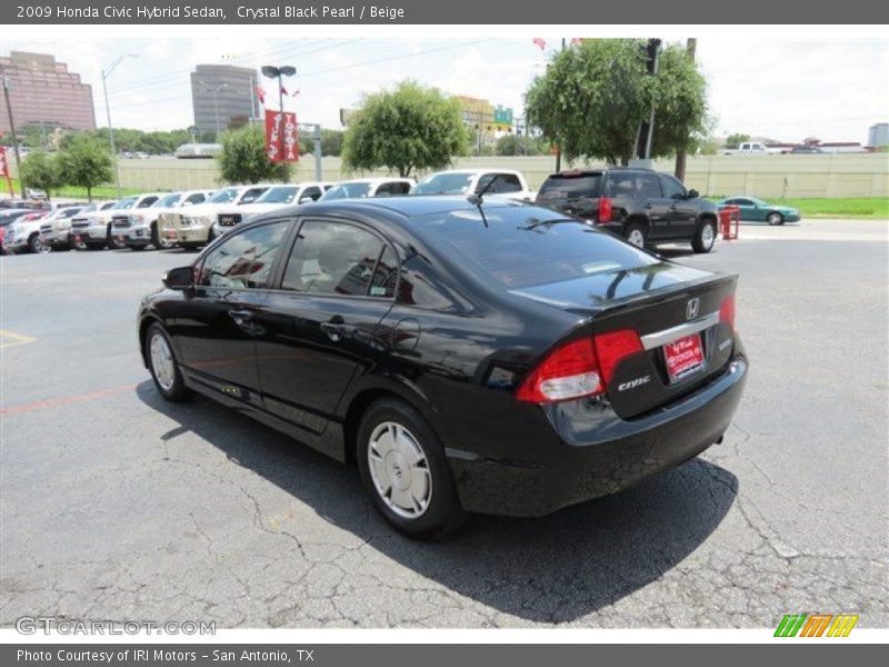 Crystal Black Pearl / Beige 2009 Honda Civic Hybrid Sedan