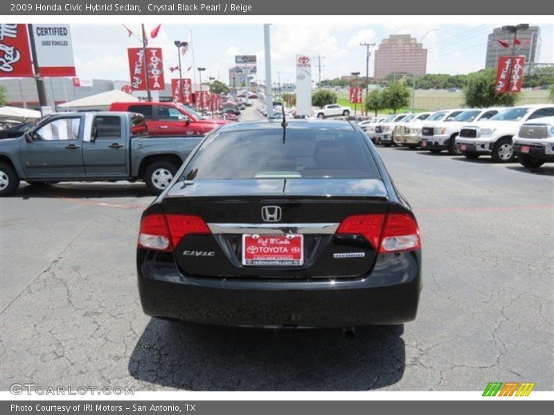 Crystal Black Pearl / Beige 2009 Honda Civic Hybrid Sedan