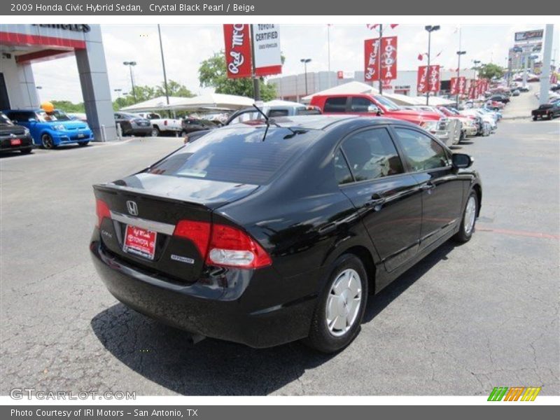 Crystal Black Pearl / Beige 2009 Honda Civic Hybrid Sedan