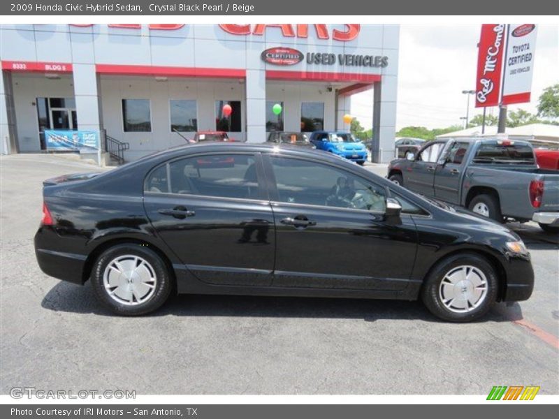 Crystal Black Pearl / Beige 2009 Honda Civic Hybrid Sedan