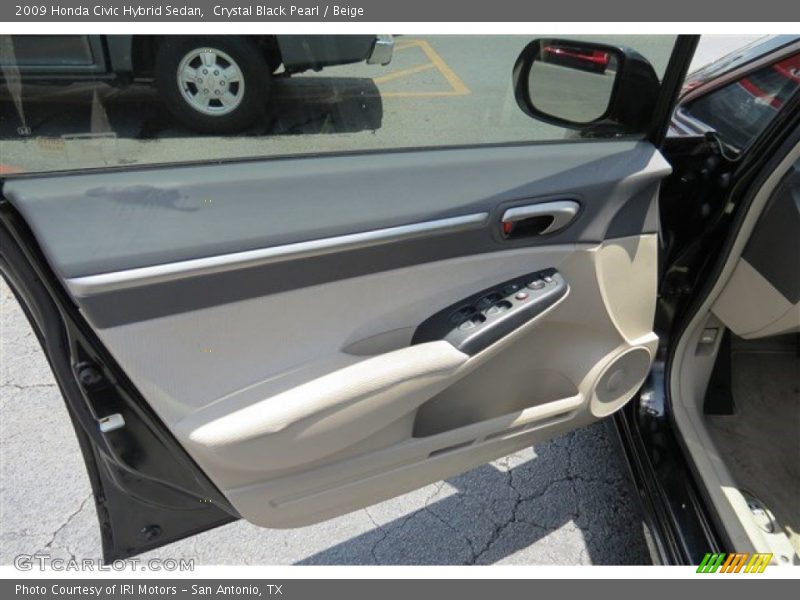 Crystal Black Pearl / Beige 2009 Honda Civic Hybrid Sedan