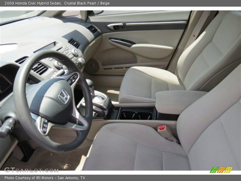 Crystal Black Pearl / Beige 2009 Honda Civic Hybrid Sedan