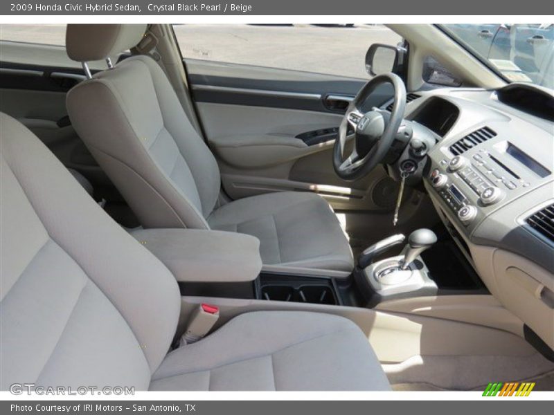 Crystal Black Pearl / Beige 2009 Honda Civic Hybrid Sedan