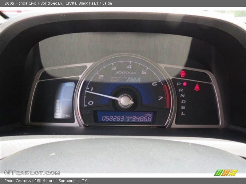 Crystal Black Pearl / Beige 2009 Honda Civic Hybrid Sedan