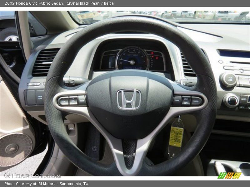 Crystal Black Pearl / Beige 2009 Honda Civic Hybrid Sedan