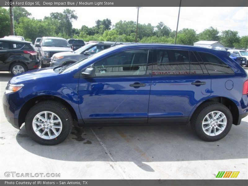 Deep Impact Blue / Medium Light Stone 2014 Ford Edge SE