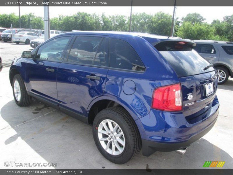 Deep Impact Blue / Medium Light Stone 2014 Ford Edge SE