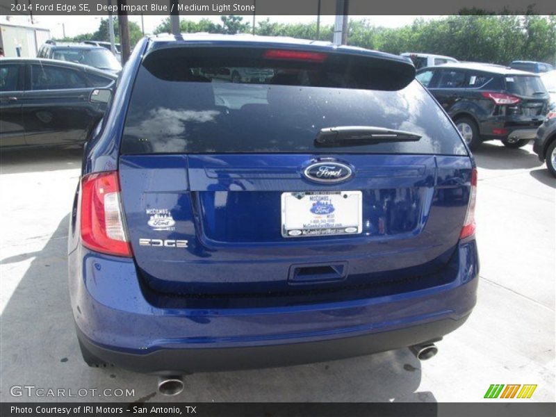 Deep Impact Blue / Medium Light Stone 2014 Ford Edge SE