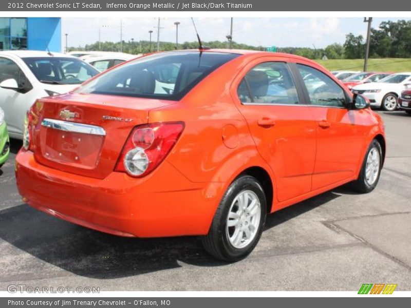 Inferno Orange Metallic / Jet Black/Dark Titanium 2012 Chevrolet Sonic LT Sedan