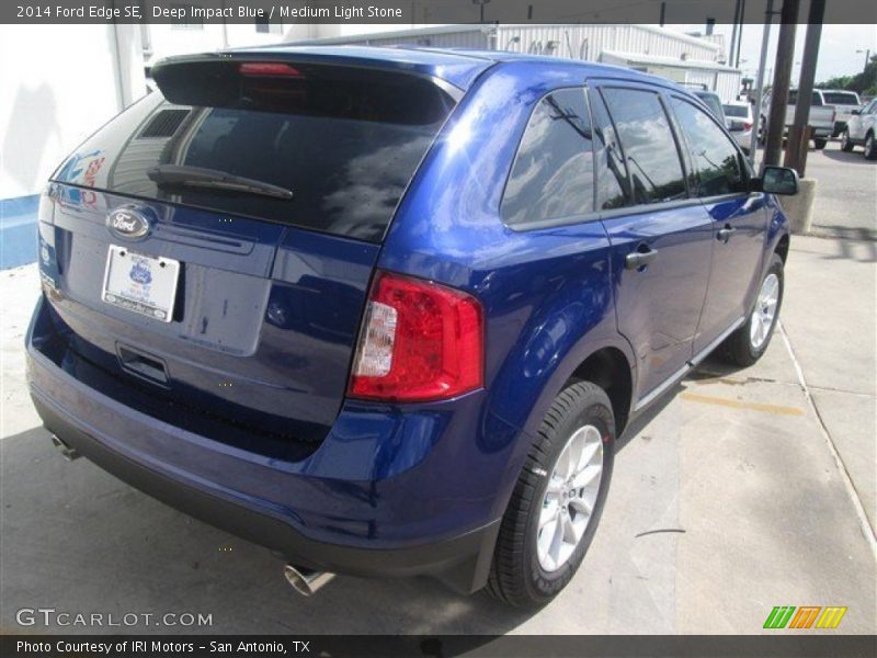 Deep Impact Blue / Medium Light Stone 2014 Ford Edge SE