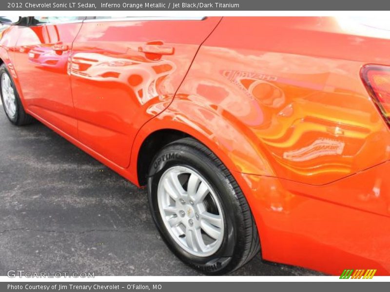 Inferno Orange Metallic / Jet Black/Dark Titanium 2012 Chevrolet Sonic LT Sedan