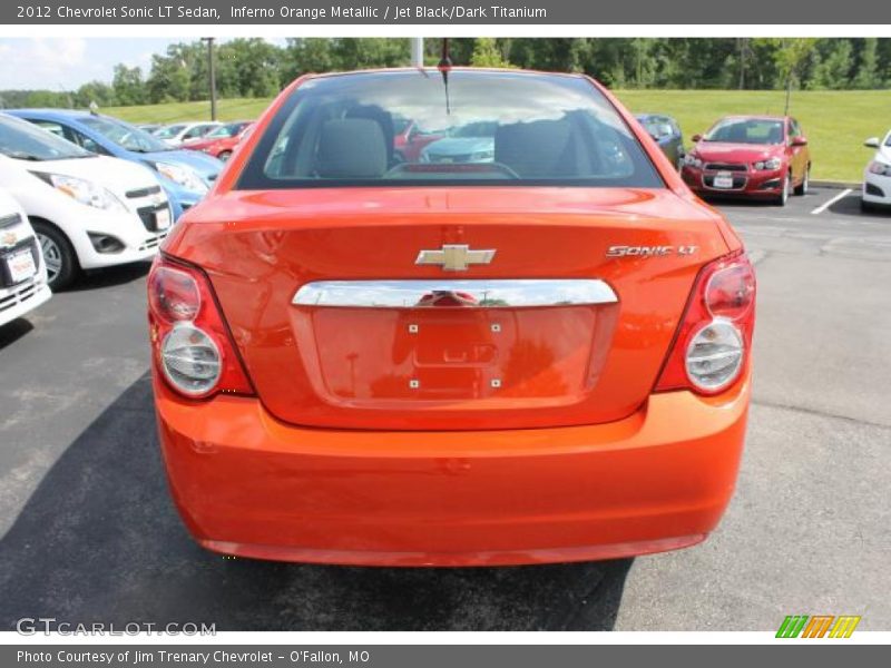 Inferno Orange Metallic / Jet Black/Dark Titanium 2012 Chevrolet Sonic LT Sedan