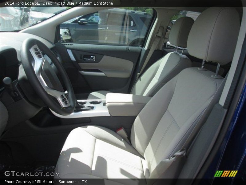 Deep Impact Blue / Medium Light Stone 2014 Ford Edge SE