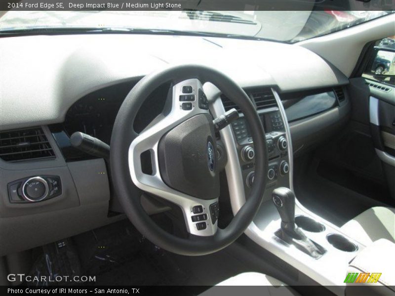 Deep Impact Blue / Medium Light Stone 2014 Ford Edge SE