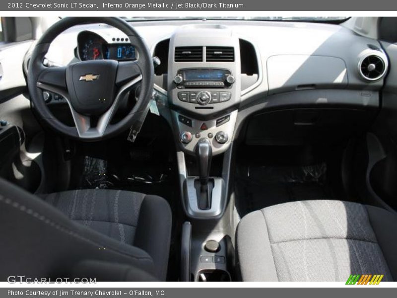 Inferno Orange Metallic / Jet Black/Dark Titanium 2012 Chevrolet Sonic LT Sedan