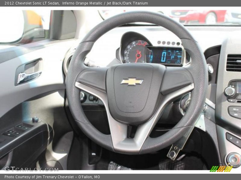 Inferno Orange Metallic / Jet Black/Dark Titanium 2012 Chevrolet Sonic LT Sedan