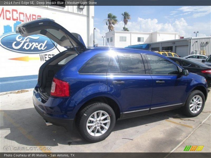 Deep Impact Blue / Medium Light Stone 2014 Ford Edge SE