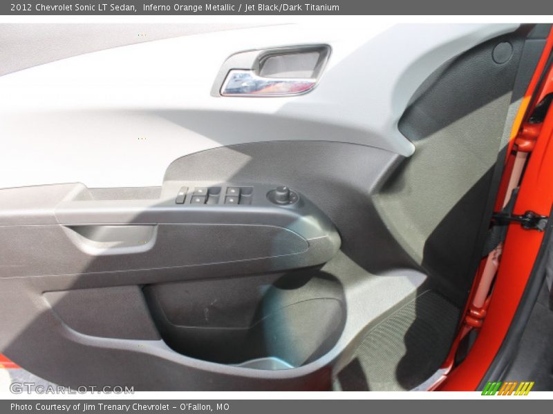 Inferno Orange Metallic / Jet Black/Dark Titanium 2012 Chevrolet Sonic LT Sedan